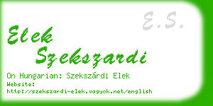 elek szekszardi business card