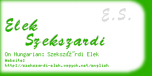 elek szekszardi business card